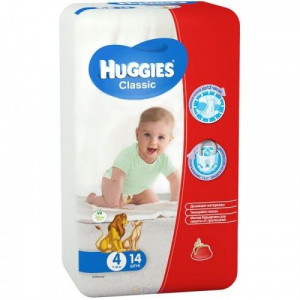 ХАГГИС ПОДГУЗНИКИ КЛАССИК 4 7-18КГ №14 МАКСИ [HUGGIES]