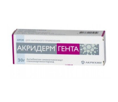 АКРИДЕРМ ГЕНТА 0,05%+0,1% 30Г. №1 КРЕМ Д/НАРУЖ.ПРИМ. ТУБА /АКРИХИН/