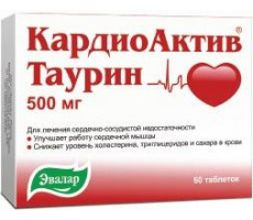 КАРДИОАКТИВ ТАУРИН 500МГ. №60 ТАБ. /ЭВАЛАР/