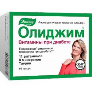 ОЛИДЖИМ ВИТАМИНЫ ПРИ ДИАБЕТЕ 400МГ. №60 КАПС. /ЭВАЛАР/