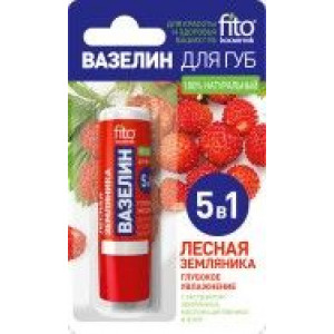 ФИТОКОСМЕТИК ВАЗЕЛИН Д/ГУБ 5В1 ЛЕСНАЯ ЗЕМЛЯНИКА ГЛУБ.УВЛАЖН. 4,5Г. №1