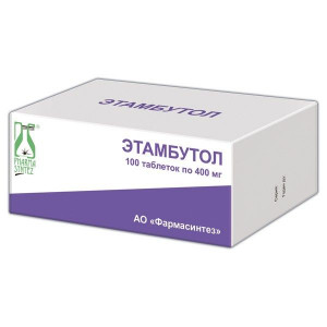 ЭТАМБУТОЛ 400МГ. №100 ТАБ. /ФАРМАСИНТЕЗ/