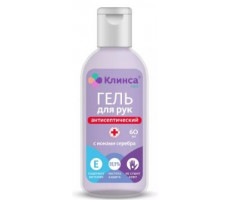 КЛИНСА ГЕЛЬ Д/РУК А/СЕПТИЧ. СЕРЕБРО+ВИТ.Е 60МЛ. ФЛ.