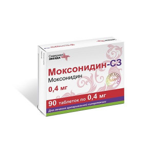 МОКСОНИДИН-СЗ 0,4МГ. №90 ТАБ. П/П/О /СЕВЕРНАЯ ЗВЕЗДА/ МОКСОНИДИН-СЗ 0,4МГ. №90 ТАБ. П/П/О /СЕВЕРНАЯ ЗВЕЗДА/