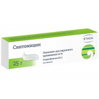 СИНТОМИЦИНА 10% 25Г. ЛИНИМЕНТ ТУБА /НИЖФАРМ/