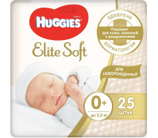 ХАГГИС ПОДГУЗНИКИ ЭЛИТ СОФТ 0+ ДО 3,5КГ №25 [HUGGIES]