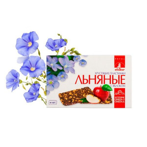 БИОКОР ПЛАСТИНКИ-ХЛЕБЦЫ ЛЬНЯНЫЕ ХРУСТ. ЯБЛОКО №30