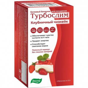 ТУРБОСЛИМ БАТОНЧИК Д/ПОХУД. КЛУБН.ЧИЗКЕЙК 50Г. №4 /ЭВАЛАР/