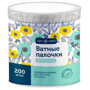 КОМФОРТЕ ВАТНЫЕ ПАЛОЧКИ №200 СТАКАН [COMFORTE]