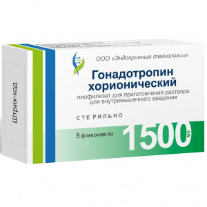 ГОНАДОТРОПИН ХОРИОНИЧЕСКИЙ 1500ЕД №5 ЛИОФ. Д/Р-РА Д/В/М ФЛ. /ФЕРМЕНТ/ЭНДОКРИННЫЕ ТЕХНОЛОГИИ/