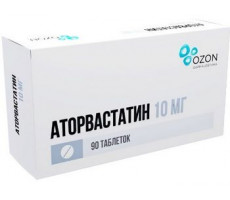 АТОРВАСТАТИН 10МГ. №90 ТАБ. П/П/О /ОЗОН/