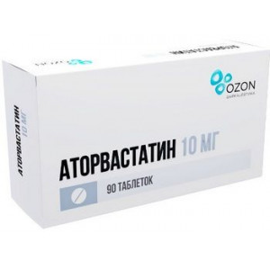 АТОРВАСТАТИН 10МГ. №90 ТАБ. П/П/О /ОЗОН/