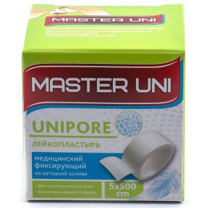 МАСТЕР ЮНИ ЛЕЙКОПЛАСТ. 5Х500СМ. UNIPORE НЕТК. [MASTER UNI]