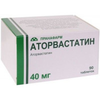 АТОРВАСТАТИН 40МГ. №90 ТАБ. П/П/О /ПРАНАФАРМ/